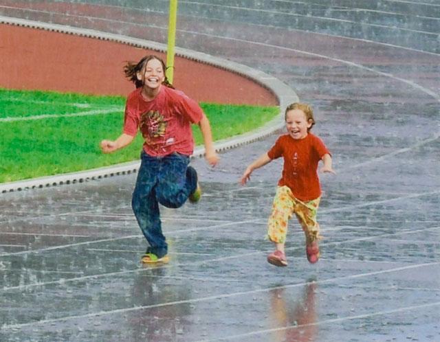 Children running