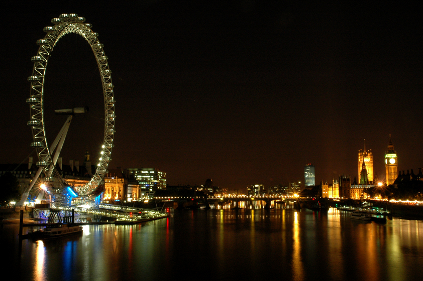 The London Eye during night-time